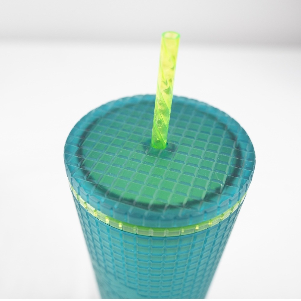 Starbucks Tumbler Venti 24oz Emerald Green Mountain Dew grid studded jelly cup - Picture 5 of 6